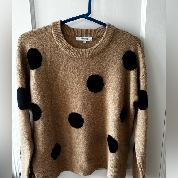 Madewell Polka Dot Sweater - Tan and Black - Picture 3 of 5